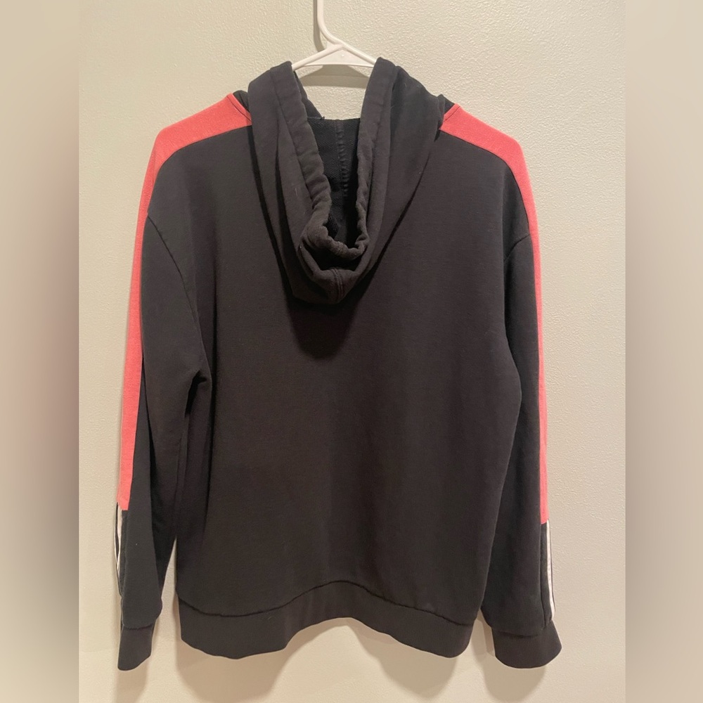 Adidas Women’s Black Pink Stripe Hoodie Size Medium - Picture 6 of 10